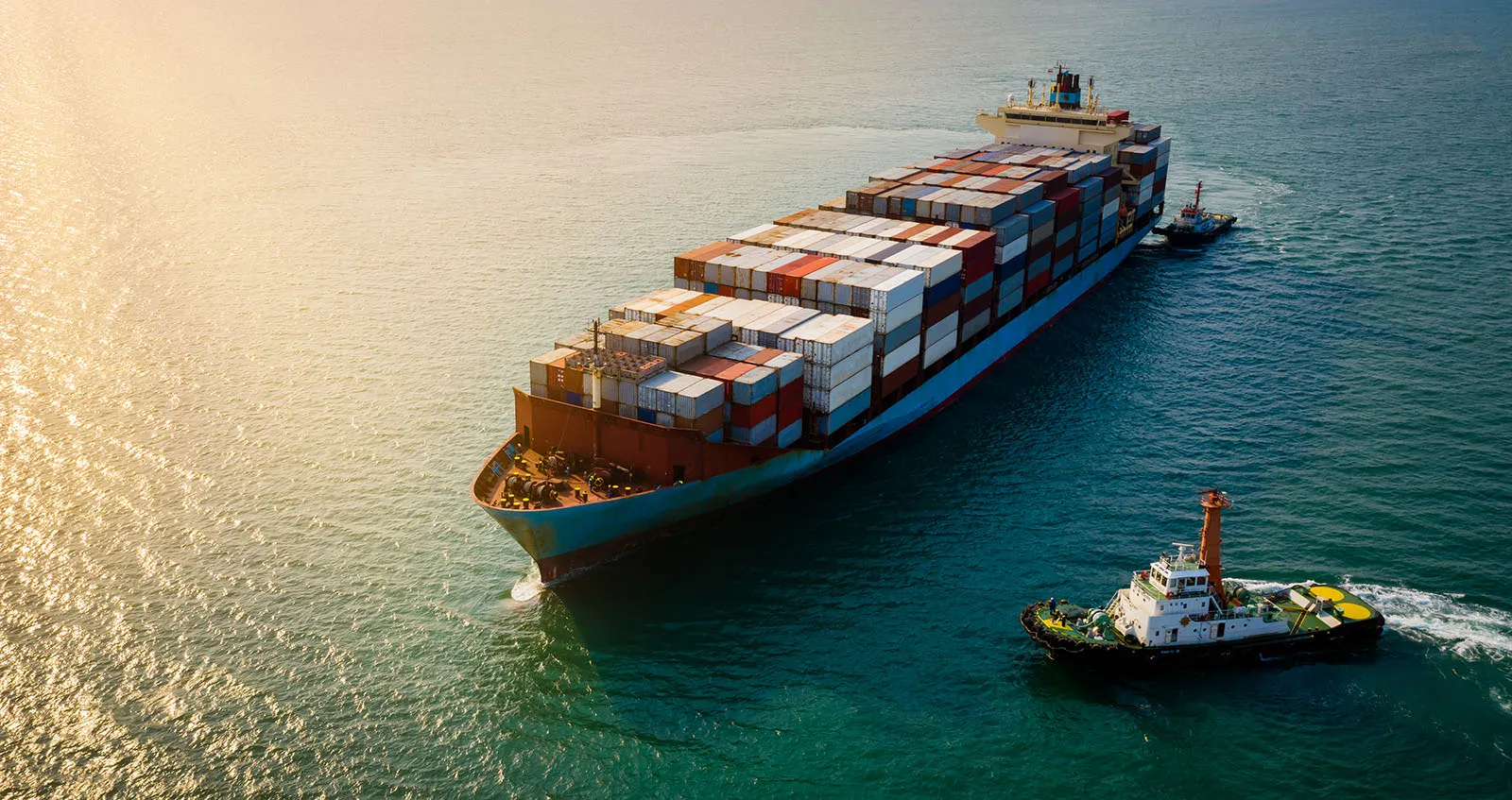 Container ship at sea